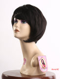 Cheap dark brown wig with bang side swept