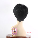 Jet black cheap wig short pixie high quality synthetic