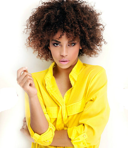 Short curly afro human hair weaves
