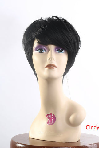 Cheap high quality wig short jet black with bang