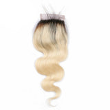 Ombre black to blonde 613 hair closure body wave