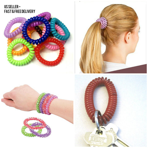 Multi-Purpose Spiral Stretchable Ponytail Holder Hair Tie Bracelet